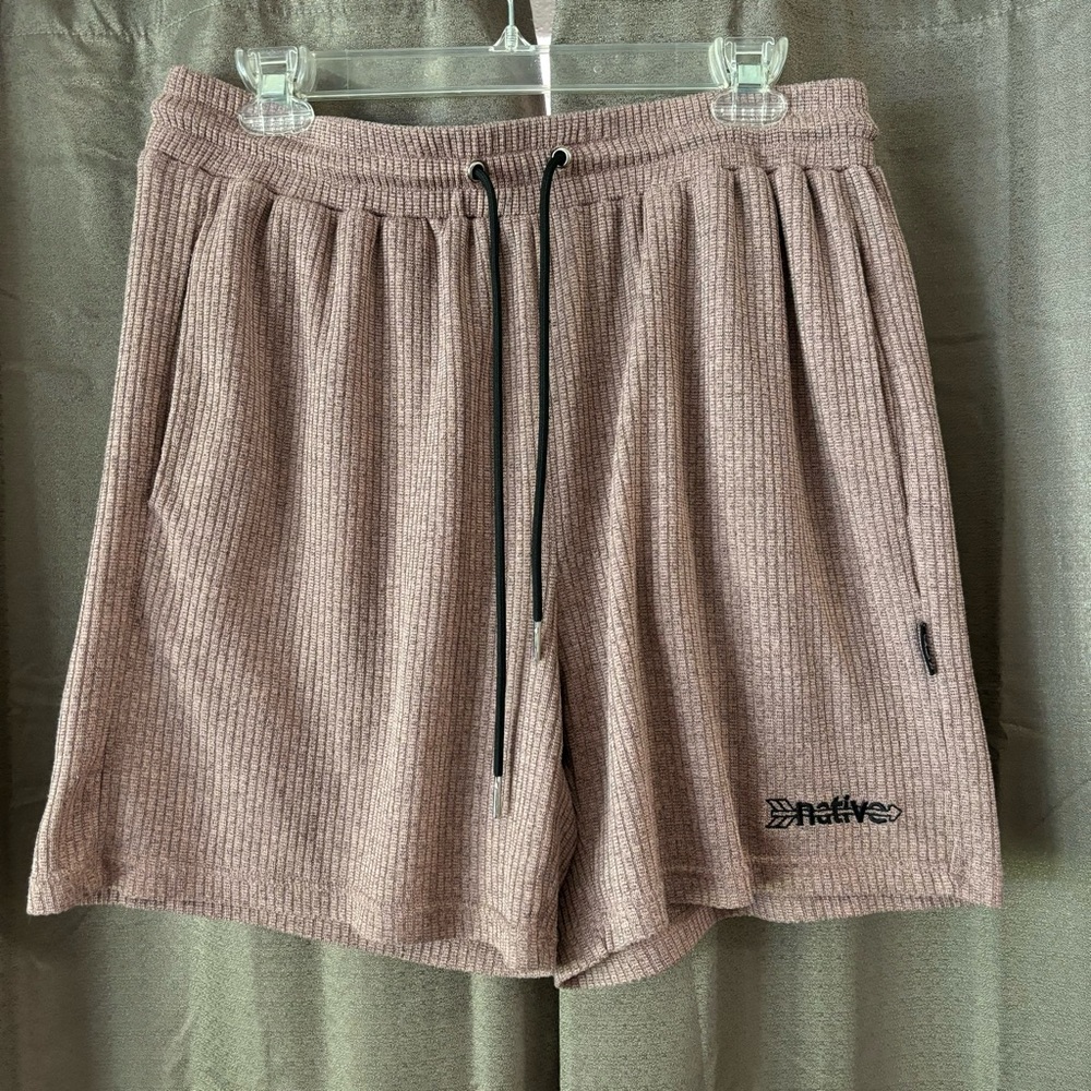 Native Language Corduroy Knit Shorties Rose Gold Size XL - Picture 3 of 10